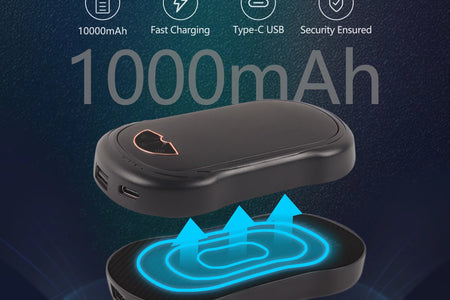 Hand Warmers Rechargeable 2 Pack,  10000 Mah Hot Hand Warmers , Electric USB Rechargeable Portable Hand Warmer, Reusable Hand Warmer for Camping, Fishing, Skiing, Hiking