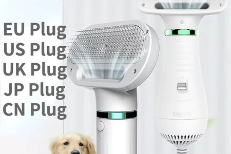 2-In-1 Pet Dog Dryer Quiet Dog Hair Dryers and Comb Brush Grooming Kitten Cat Hair Comb Puppy Fur Blower Low Noise Temprature