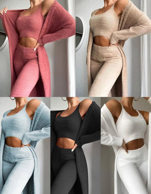 Load image into Gallery viewer, 3-Piece Fuzzy Fleece Loungewear Set
