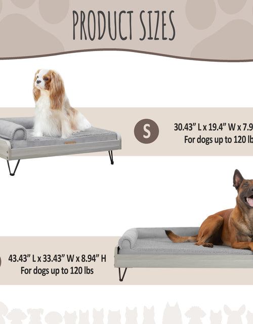 Load image into Gallery viewer, Asher Wooden Pet Bed with Mattress | Large to Extra Large Pet Bed with Mattress | Elevated Pet Bed | Greenguard Gold Certified Wooden Pet Bed
