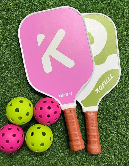 Load image into Gallery viewer, Pickleball Paddles Pickleball Rackets Set Lightweight Fiberglass Surface&amp;Honeycomb Core Pickleball Set Pink and Green Gifts for Women Girls Beginners
