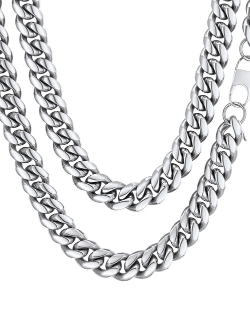 Load image into Gallery viewer, Men'S Stainless Steel Cuban Link Chain Necklace 10MM 18Inch Hip Hop Jewelry Gift for Dad Son
