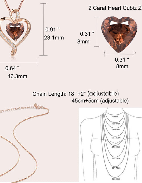 Load image into Gallery viewer, Heart Necklace for Women Sterling Silver 925 Jewelry Gift for Her
