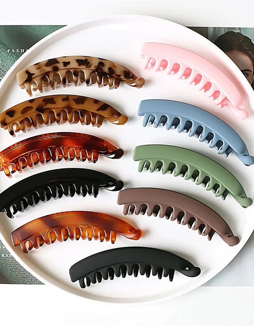 Load image into Gallery viewer, Frosted Solid Color Banana Hair Clips – Fashion Ponytail Barrettes &amp; Hair Claws for Women
