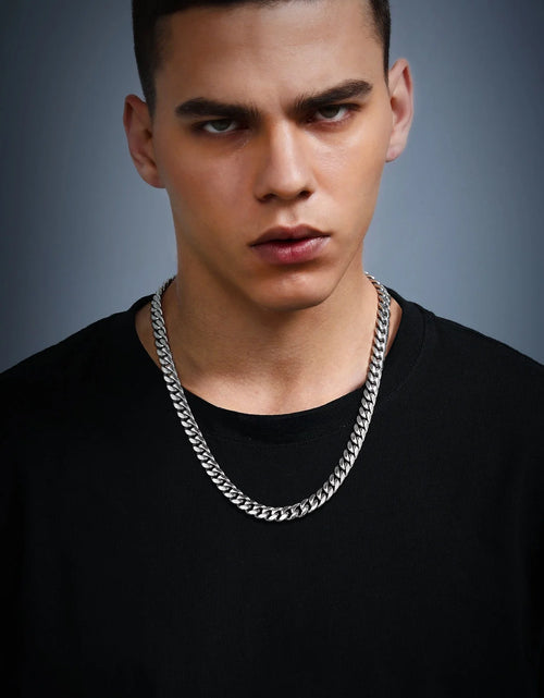 Load image into Gallery viewer, Men'S Stainless Steel Cuban Link Chain Necklace 10MM 18Inch Hip Hop Jewelry Gift for Dad Son
