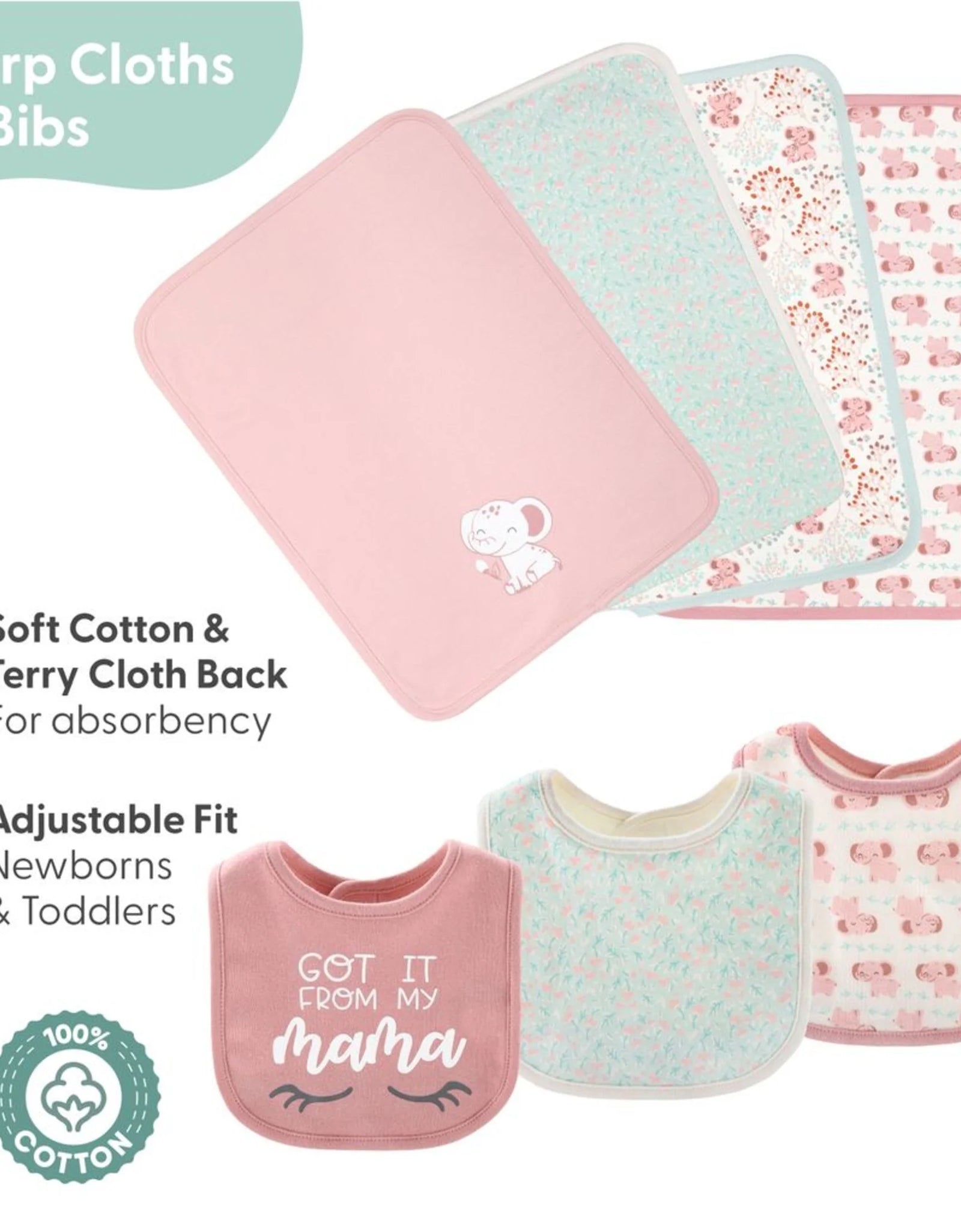 Newborn Layette Gift Set, Pink Floral Elephant, 30 Essential Pieces, 0-3 Months