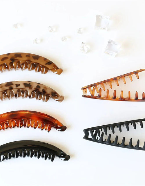 Load image into Gallery viewer, Frosted Solid Color Banana Hair Clips – Fashion Ponytail Barrettes &amp; Hair Claws for Women
