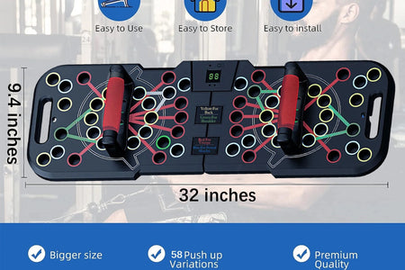 Push up Board with Smart Count,Multi-Function 60 in 1 Push up Bar (Foldable & Portable),Push up Handles for Floor,Professional Home Workout Equipment,Gym Equipment Strength Training Equipment for Men