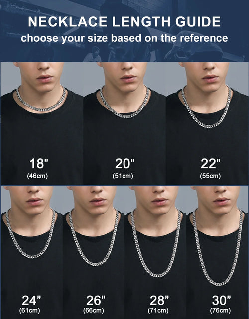 Load image into Gallery viewer, Men'S Stainless Steel Cuban Link Chain Necklace 10MM 18Inch Hip Hop Jewelry Gift for Dad Son
