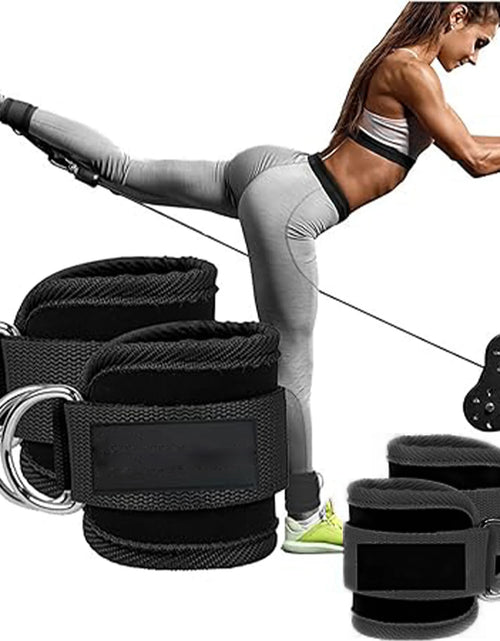 Load image into Gallery viewer, 9 Pcs Barbell Pad Set, Barbell Squat Pad for Hip Thrusts, Lunges, Leg Day with 2 Gym Ankle Straps, 3 Hip Resistance Bands, 2 Lifting Strap, Barbell Pad and Carry Bag, Black

