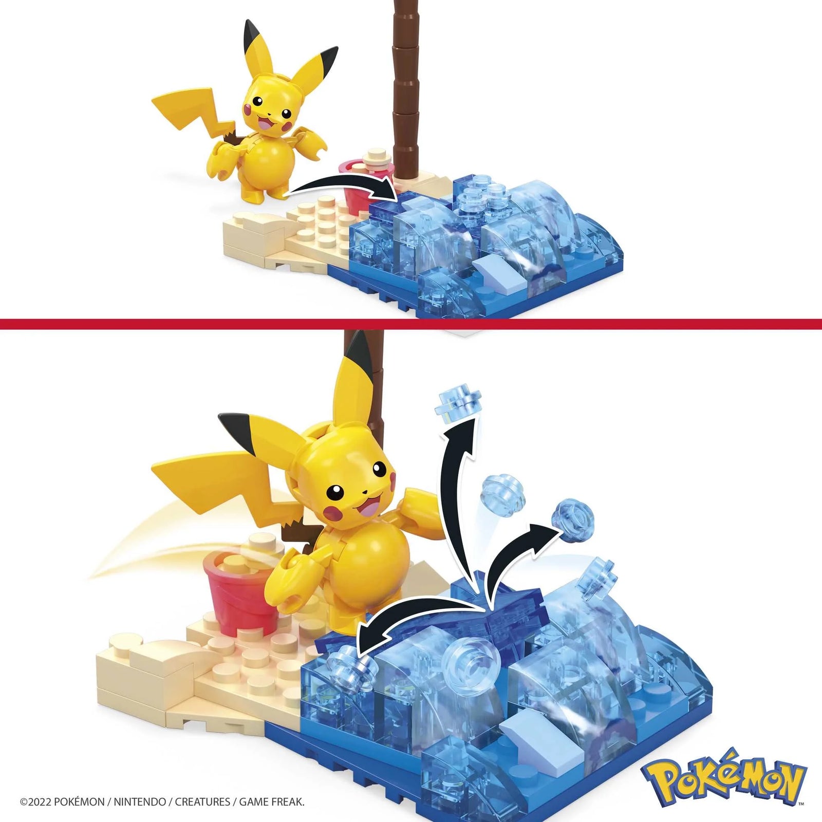 Pokemon Kit De Juguete De Construcción Salpicadura De Playa De Pikachu (79 Piezas) Para Niños
