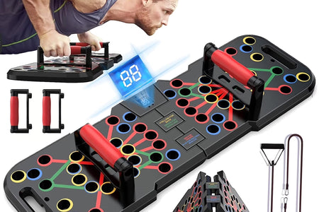 Push up Board with Smart Count,Multi-Function 60 in 1 Push up Bar (Foldable & Portable),Push up Handles for Floor,Professional Home Workout Equipment,Gym Equipment Strength Training Equipment for Men
