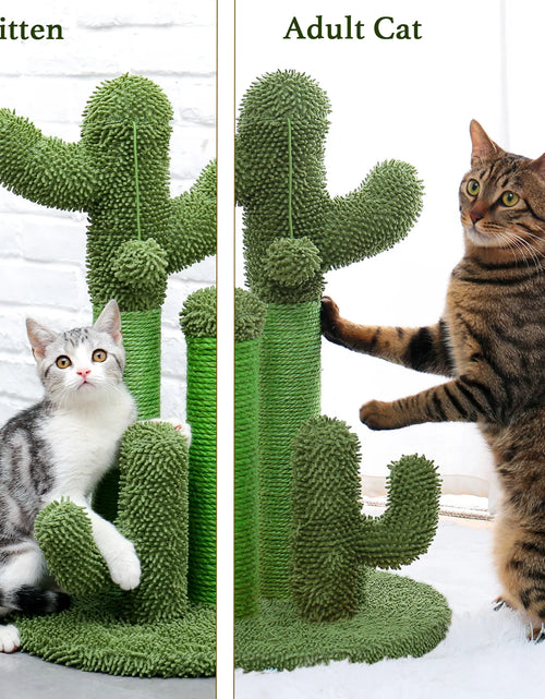 Load image into Gallery viewer, 23" Cactus Cat Scratching Posts Medium Sisal Cat Scratcher,Green

