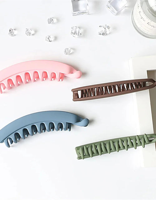 Load image into Gallery viewer, Frosted Solid Color Banana Hair Clips – Fashion Ponytail Barrettes &amp; Hair Claws for Women
