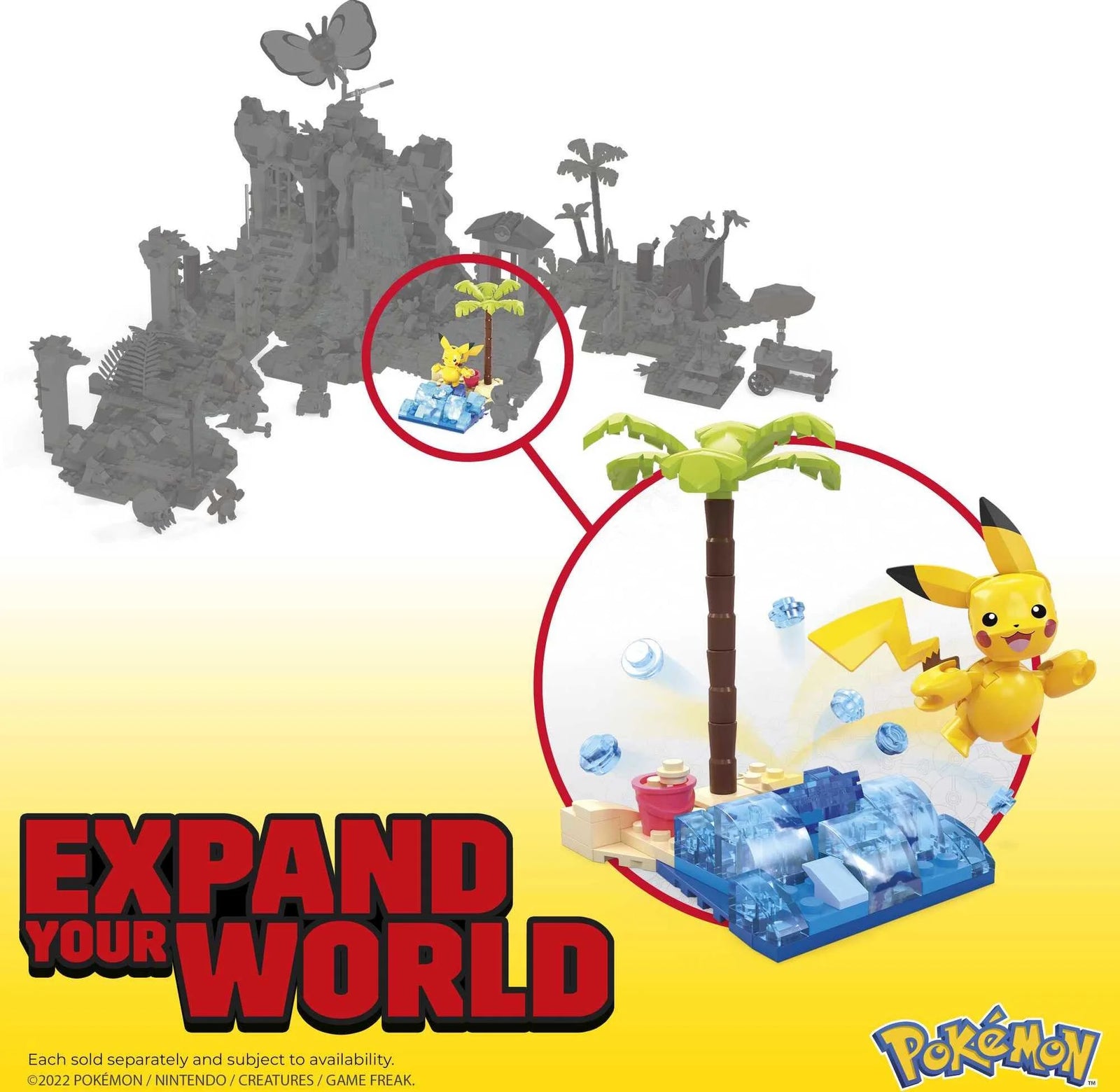 Pokemon Kit De Juguete De Construcción Salpicadura De Playa De Pikachu (79 Piezas) Para Niños